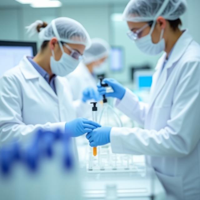 Técnicos en laboratorio realizando pruebas de estabilidad